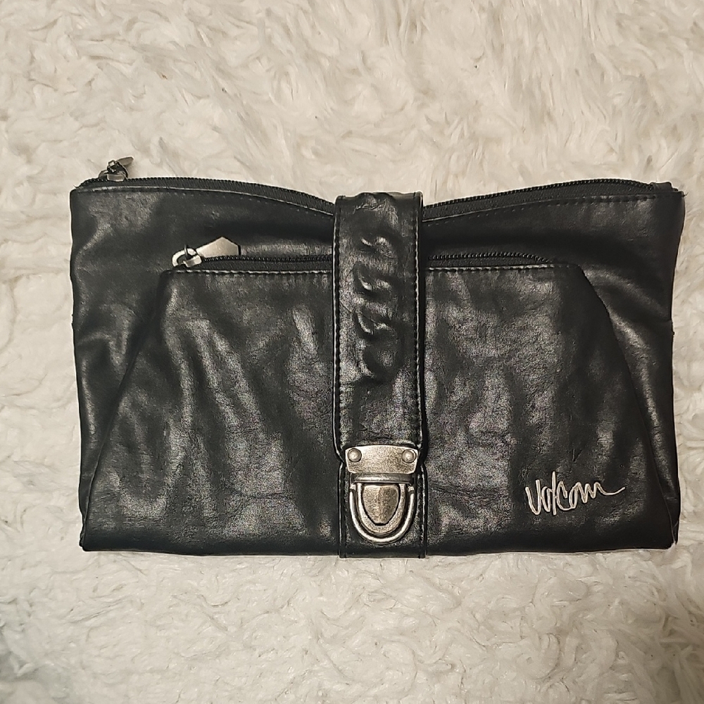 Volcom Black Clutch with Silver Accents